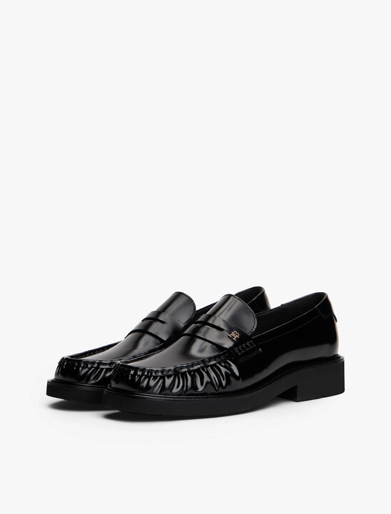 Leather Square Toe Loafers