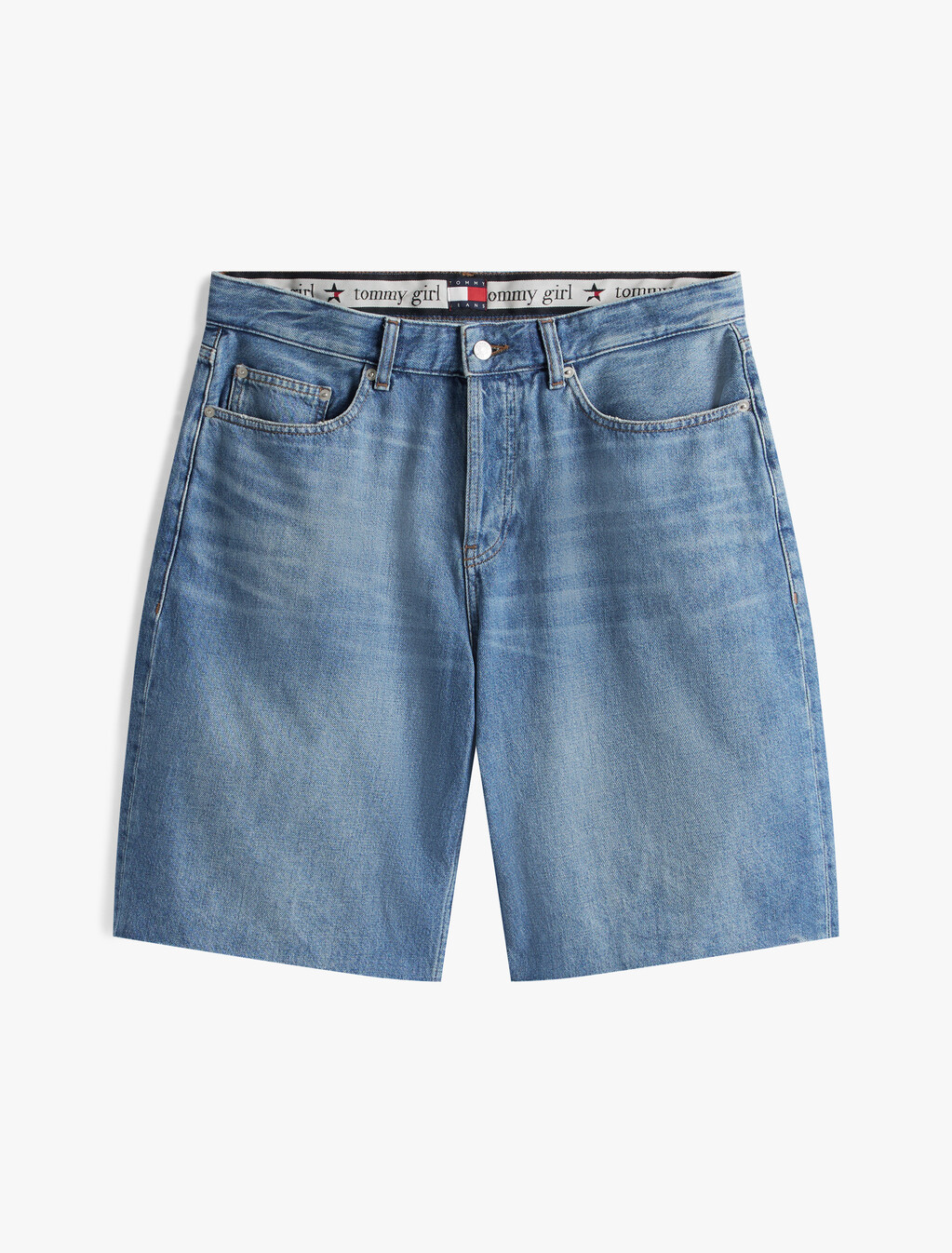 Tommy Girl Relaxed Denim Shorts, Indigo Wash, hi-res