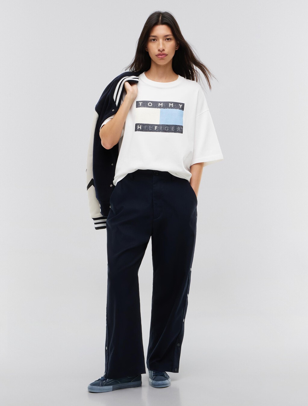 Washed Flag Relaxed Jersey T-Shirt, Ecru, hi-res