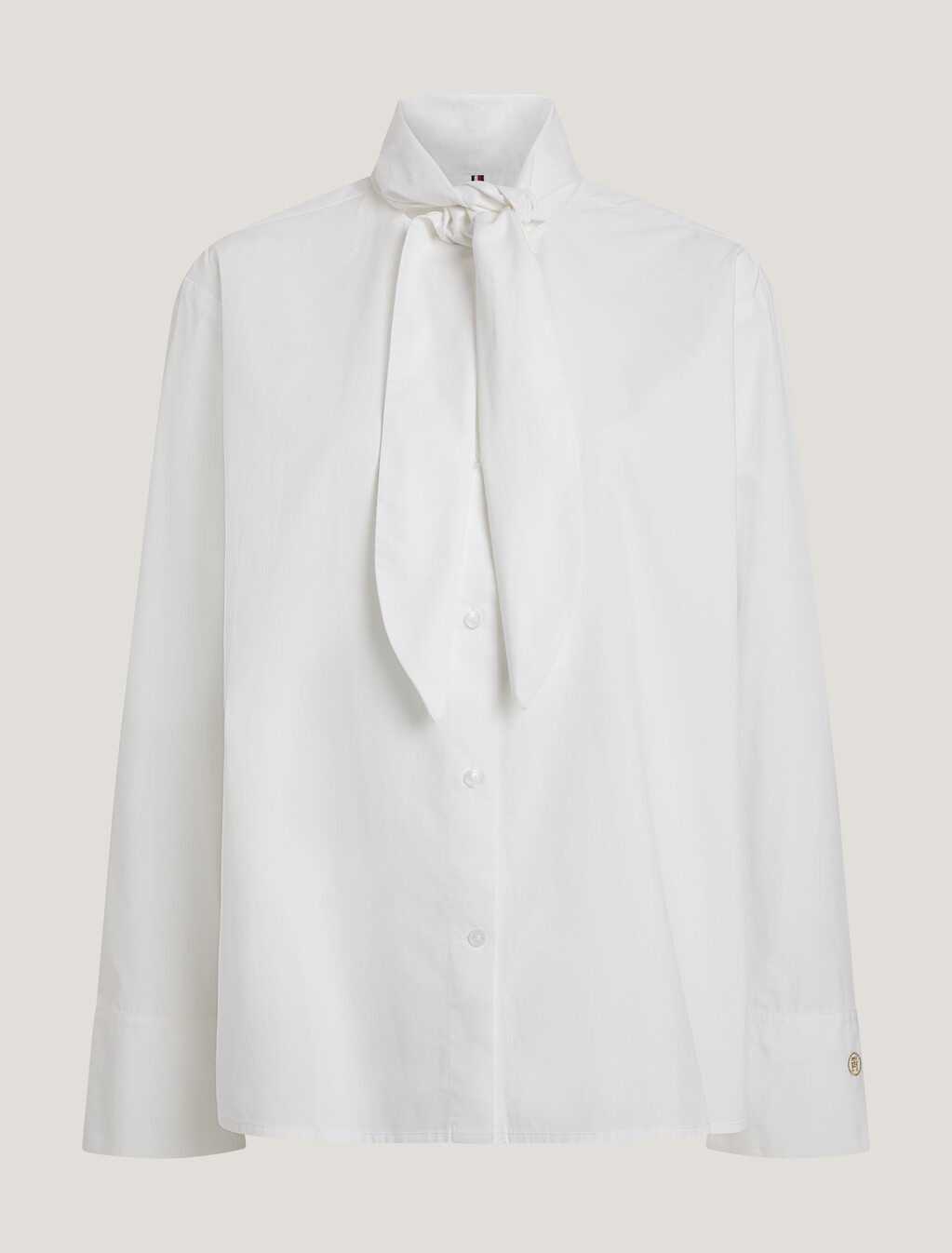 Cotton Bow Blouse, Th Optic White, hi-res