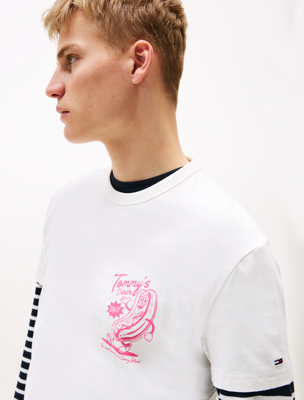 Novelty Fair Print T-Shirt, Ecru, hi-res