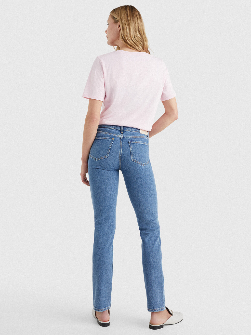 Buy ROME MID RISE STRAIGHT FADED JEANS in color BLUE
