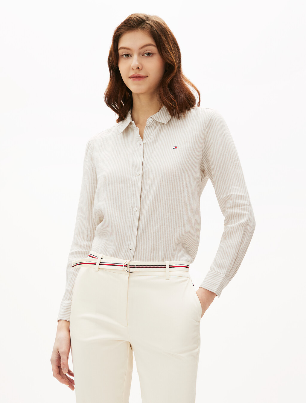 Asia Fit Essential Linen Relaxed Shirt, Classic Ithaca/ Sandalwood, hi-res