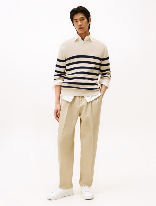 Textured Knit Crew Neck Jumper