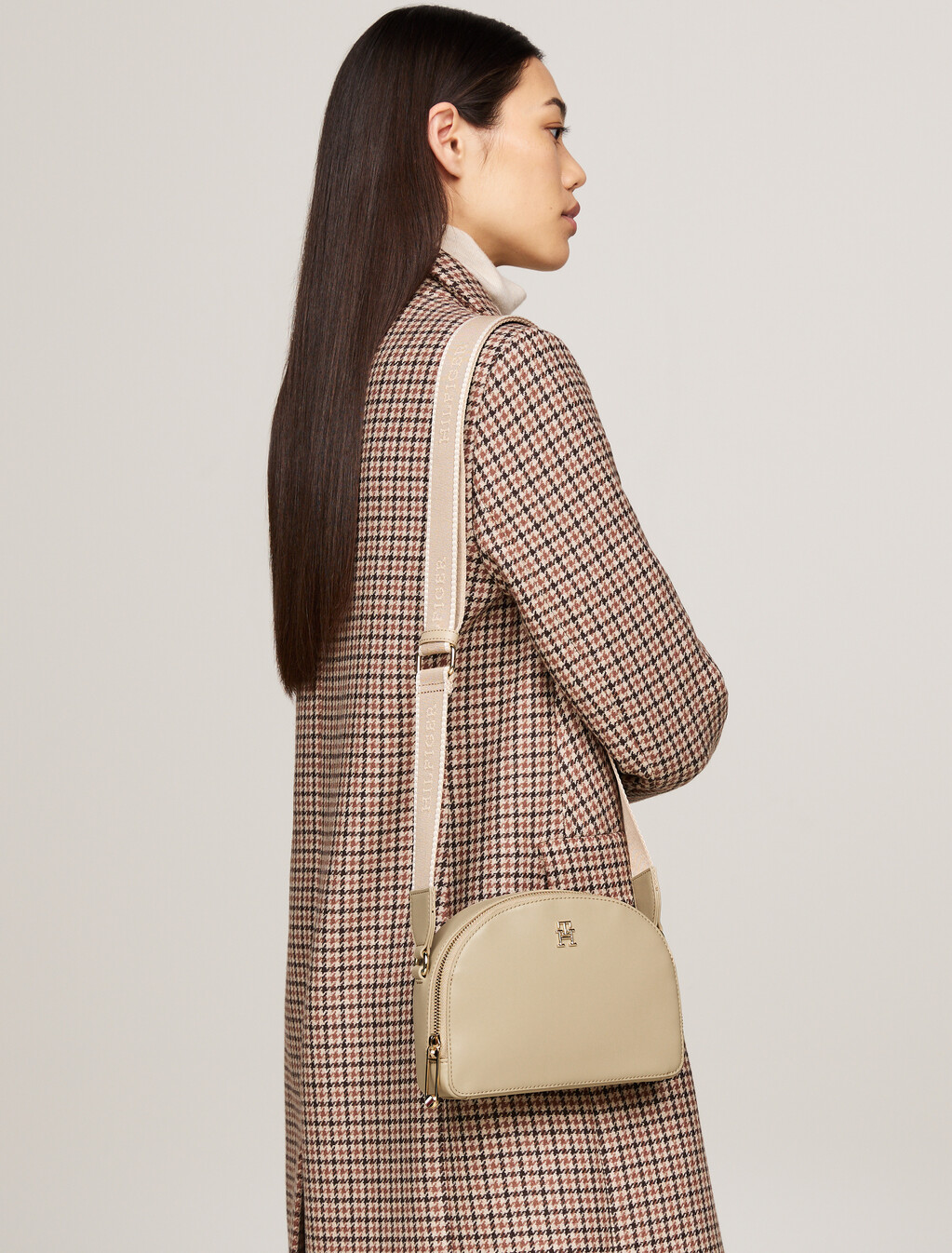 Hilfiger Monotype Half Moon Crossover Bag, Beige, hi-res