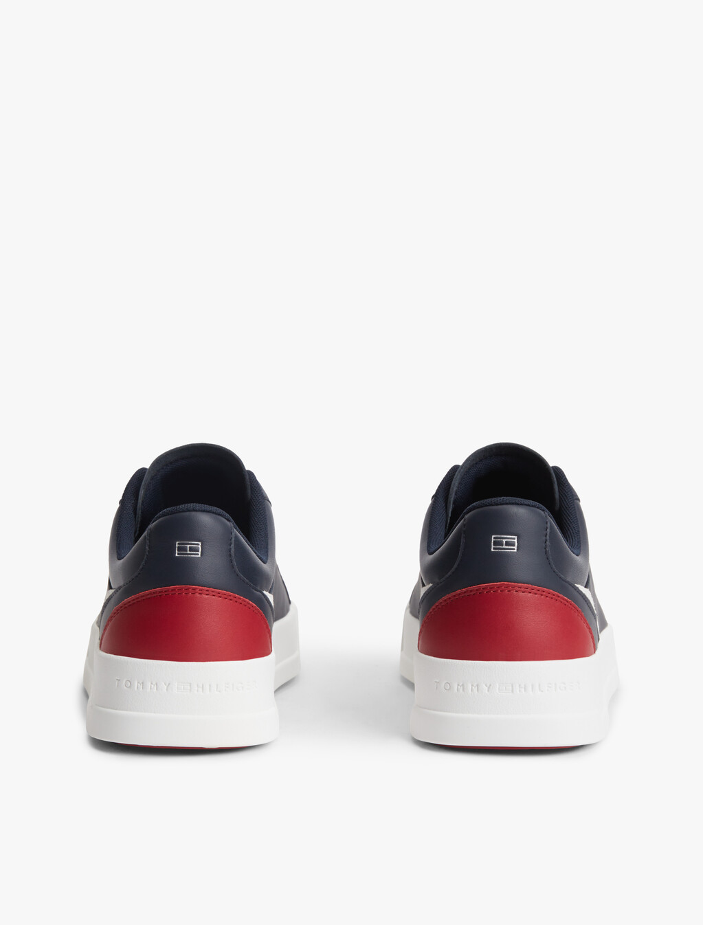 Signature Colour-Blocked Leather Court Trainers, Desert Sky, hi-res
