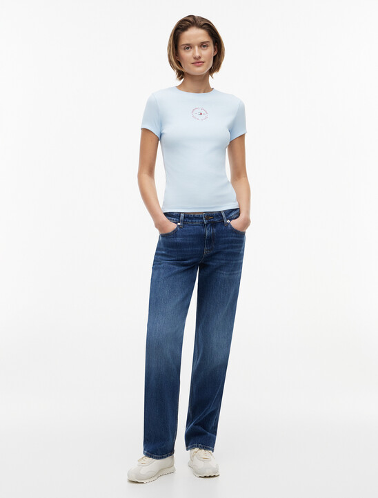 Essential Logo Slim Rib Knit T-Shirt