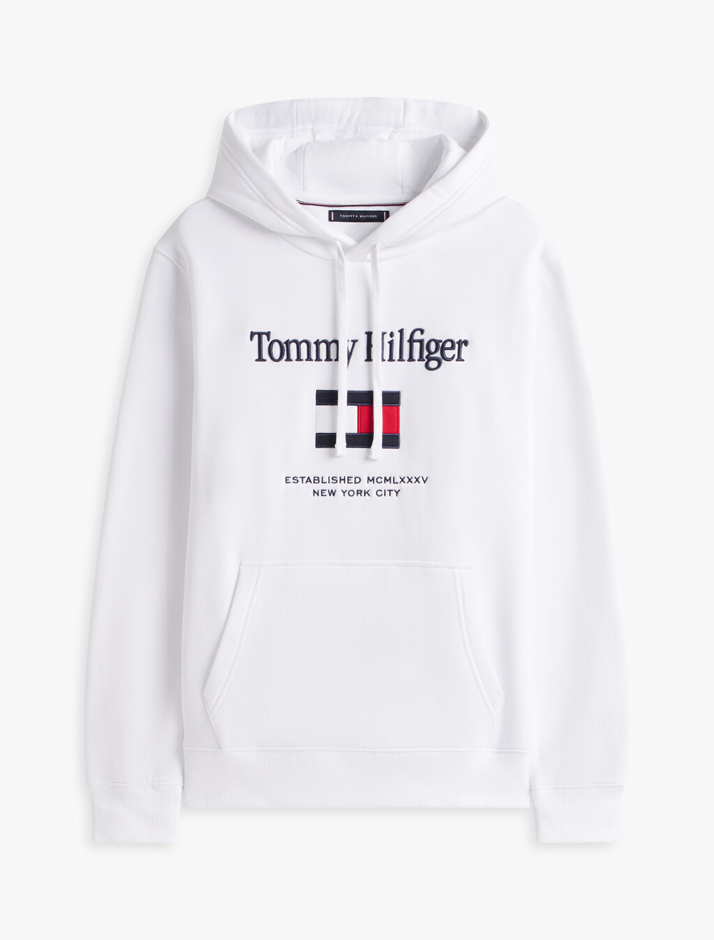 Logo Embroidery Flex Fleece Hoody, White, hi-res
