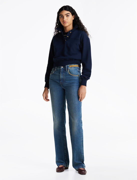 Polo Collar Terry Sweatshirt