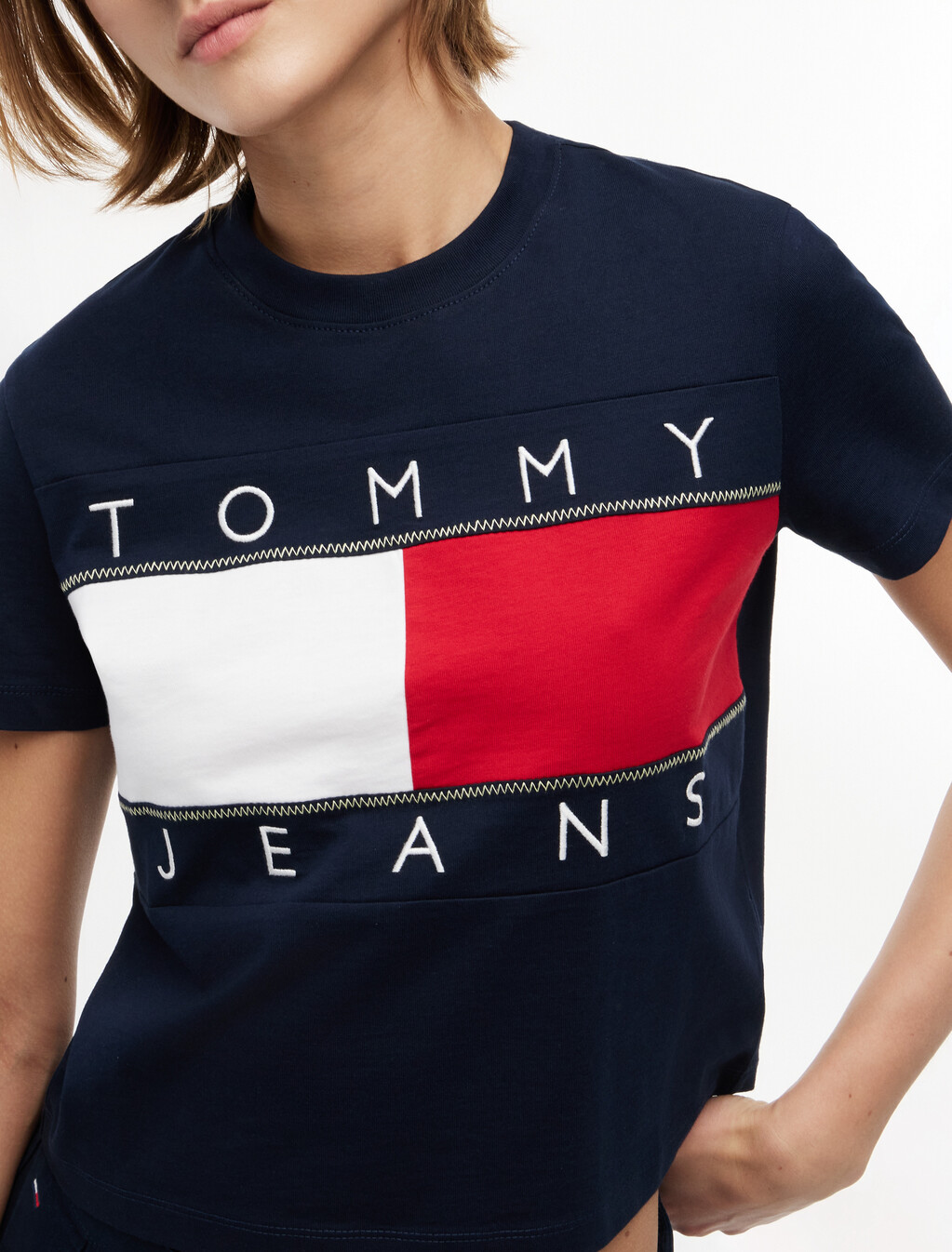 Tommy Flag T-Shirt, Dark Night Navy, hi-res