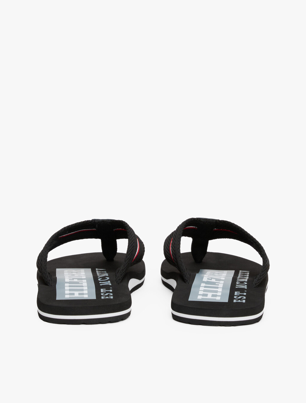 Signature Tape Webbing Flip-Flops, Black, hi-res