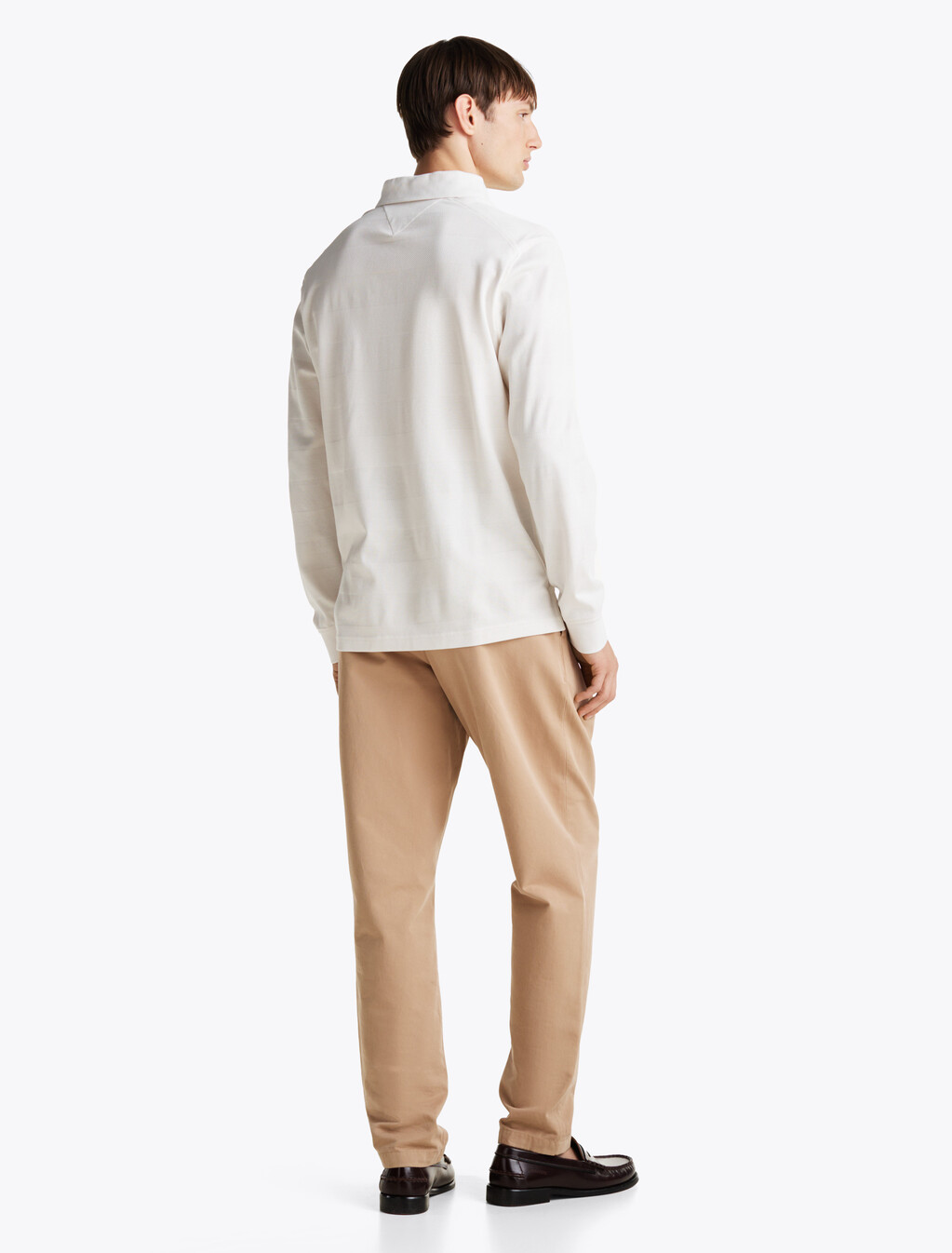 Regular Fit Long Sleeve Polo Shirt, Ivory, hi-res