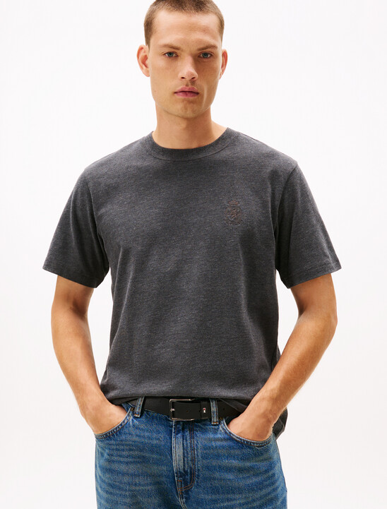 Varsity Textured Crest Embroidery T-Shirt