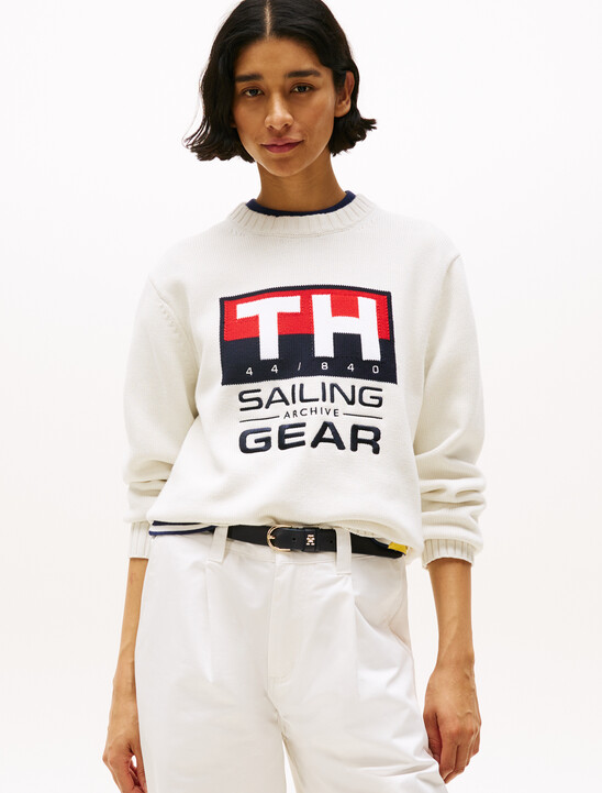 Hilfiger Sailing Rib-Knit Intarsia Logo Jumper