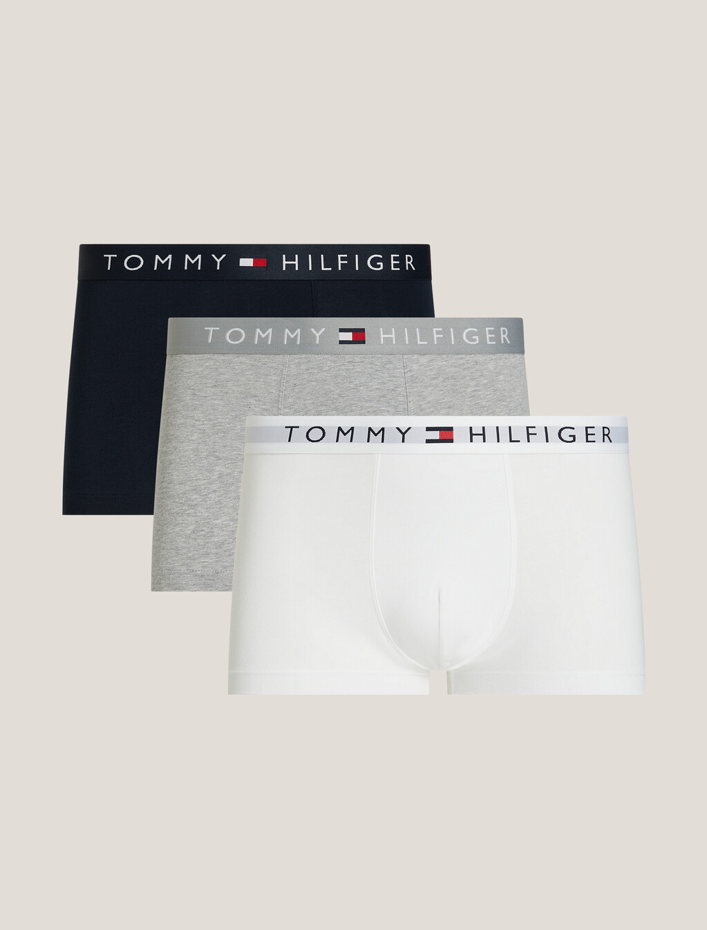 3-Pack TH Original Logo Trunks, Grey Htr/White/Desert Sky, hi-res