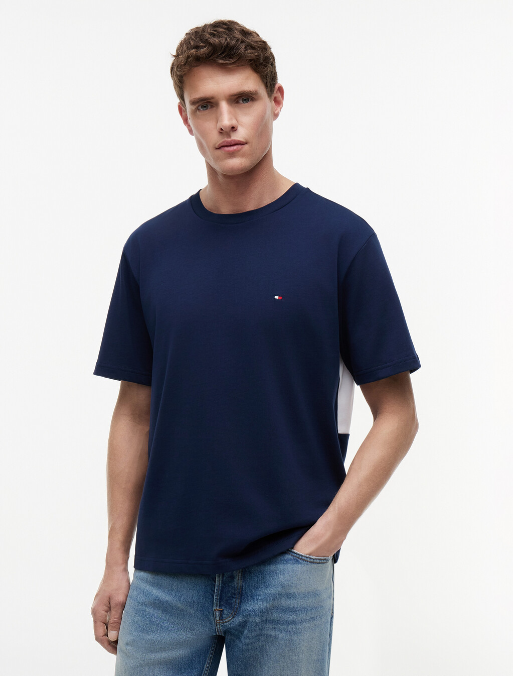 Crewneck Flag T-Shirt, Carbon Navy, hi-res