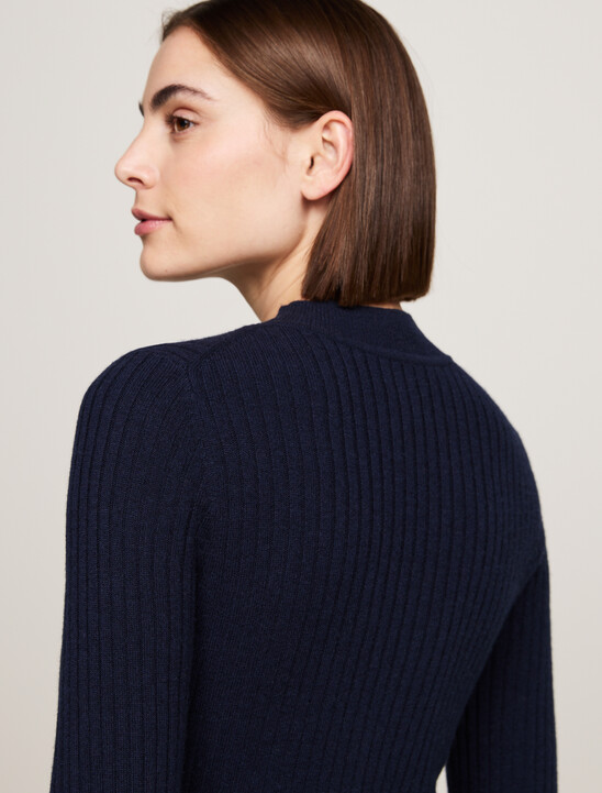 Slim Midi Jumper Dress With Cashmere