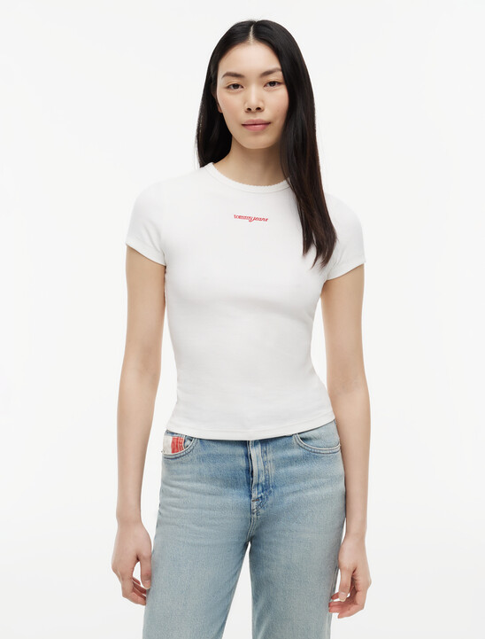 Logo Ribbed Slim T-Shirt