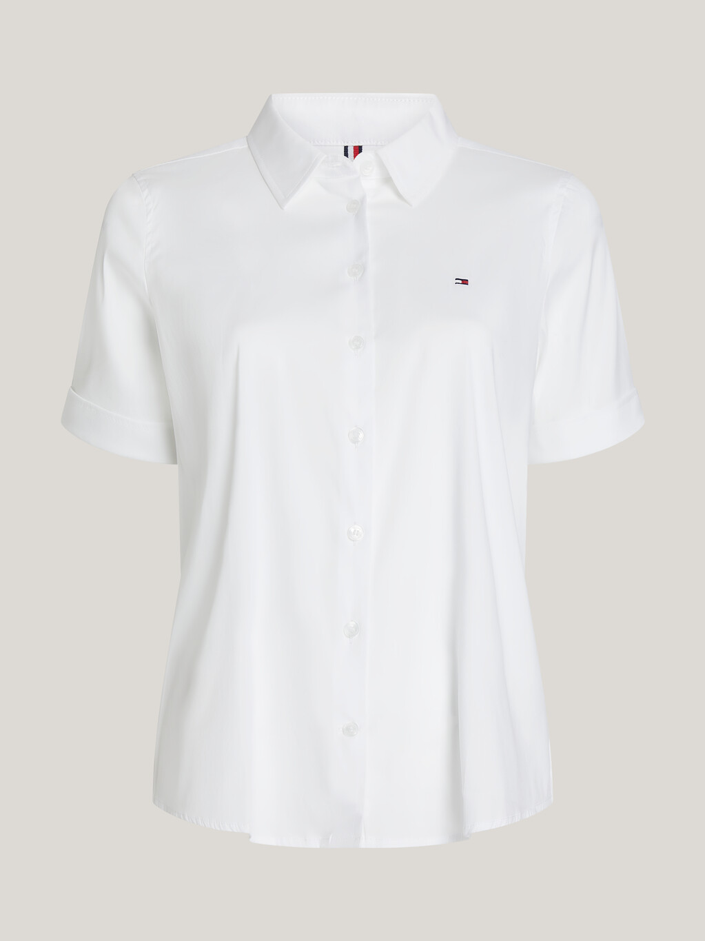 彈力棉質寬鬆襯衫, Th Optic White, hi-res