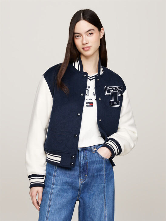 Tommy Prep Luxe Padded Letterman Jacket