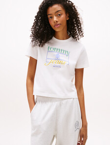 Crest Flag Logo T-Shirt, Lt Grey Htr, hi-res