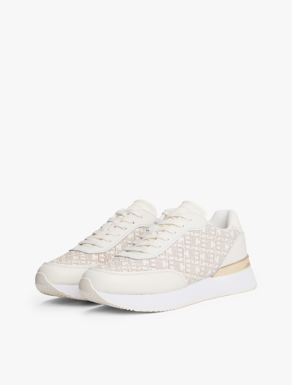 TH Monogram Leather Trainers, Ivory Silk, hi-res