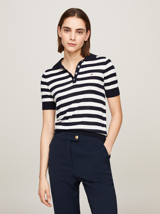 Stripe Knit Regular Fit Polo