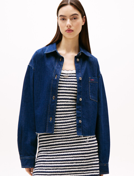 Cropped Denim Shirt Jacket