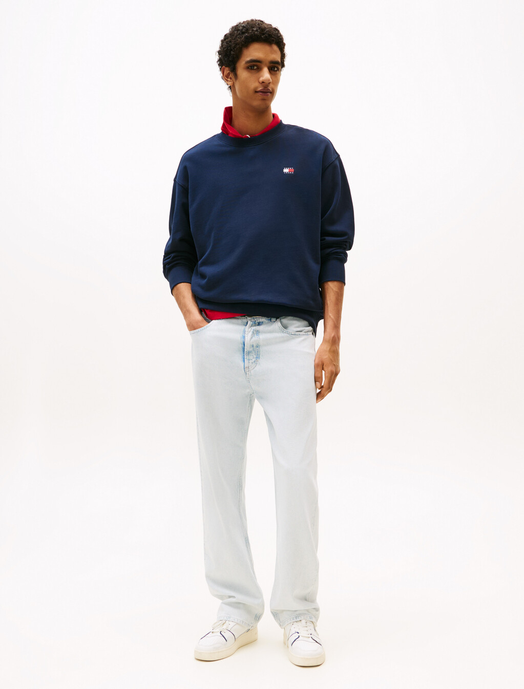 Logo Badge Relaxed Sweatshirt, Dark Night Navy, hi-res