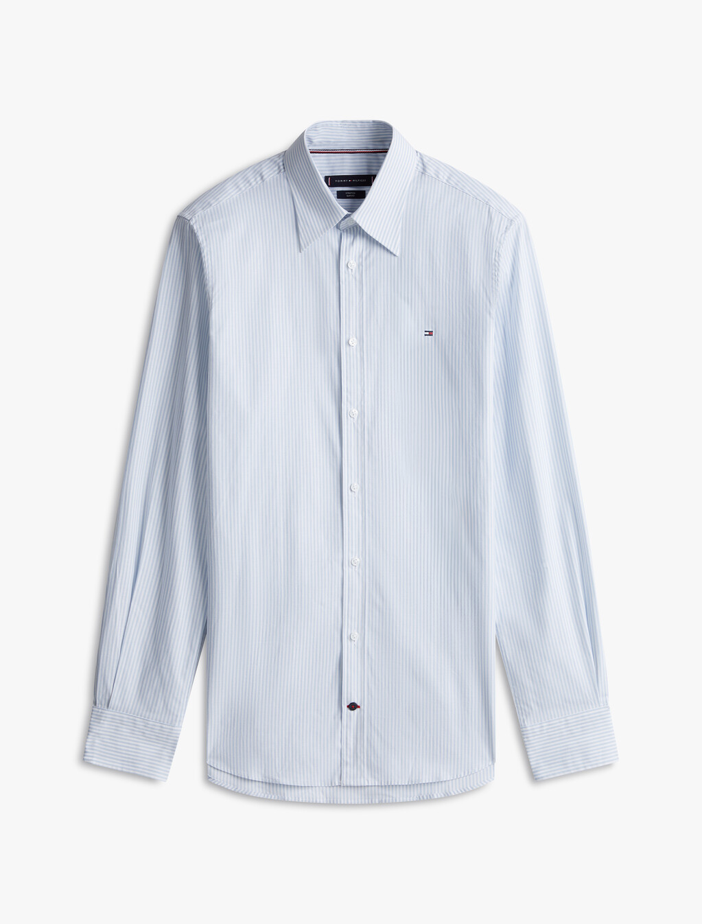 Stretch Poplin Stripe Shirt, Breezy Blue / Optic White, hi-res