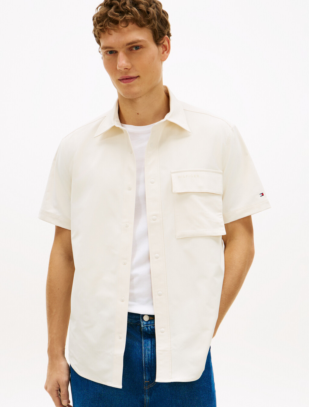 Tech Short Sleeve Shirt, Ivory Petal, hi-res