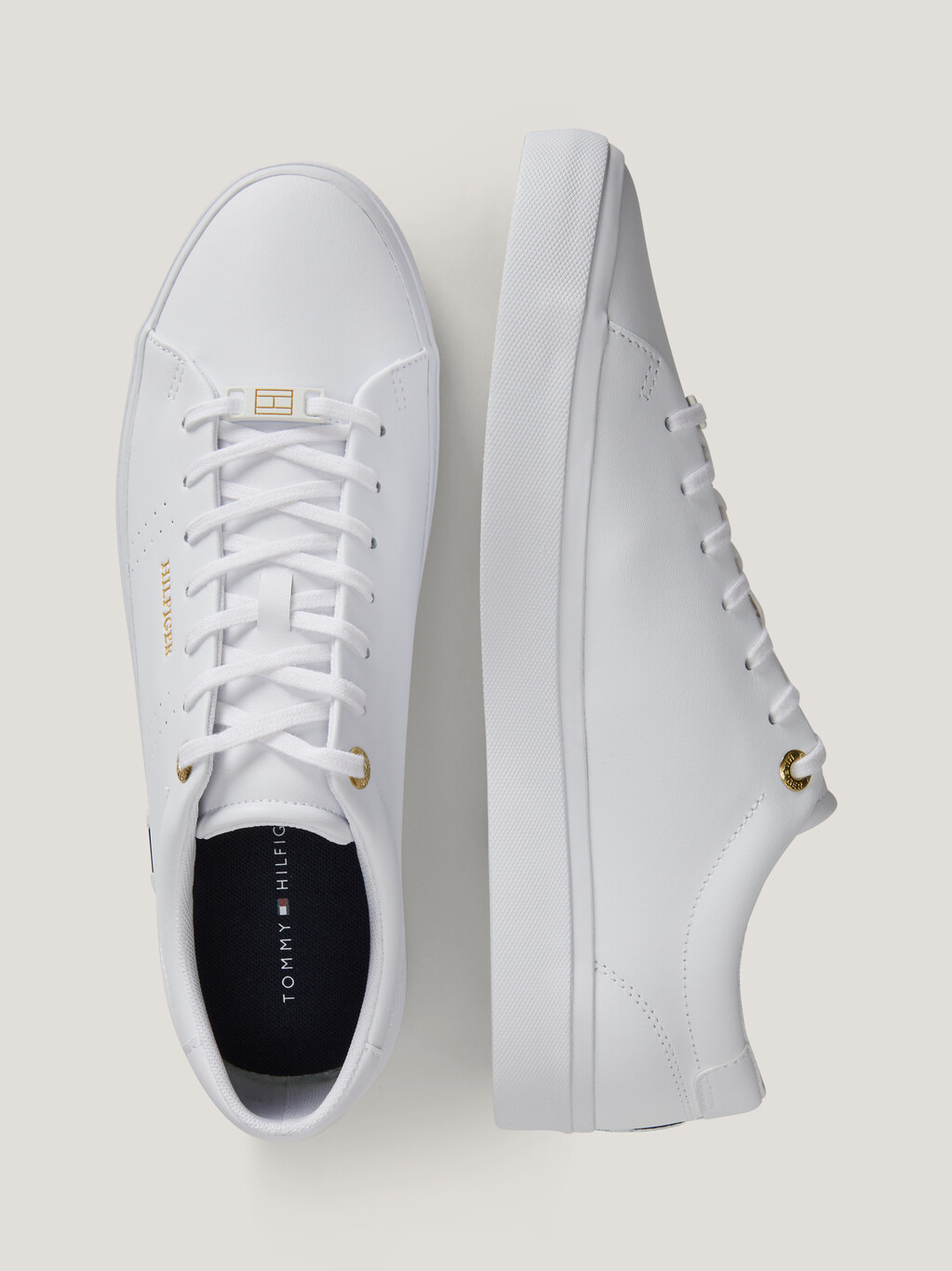 Essential Lace-up Trainers, White, hi-res
