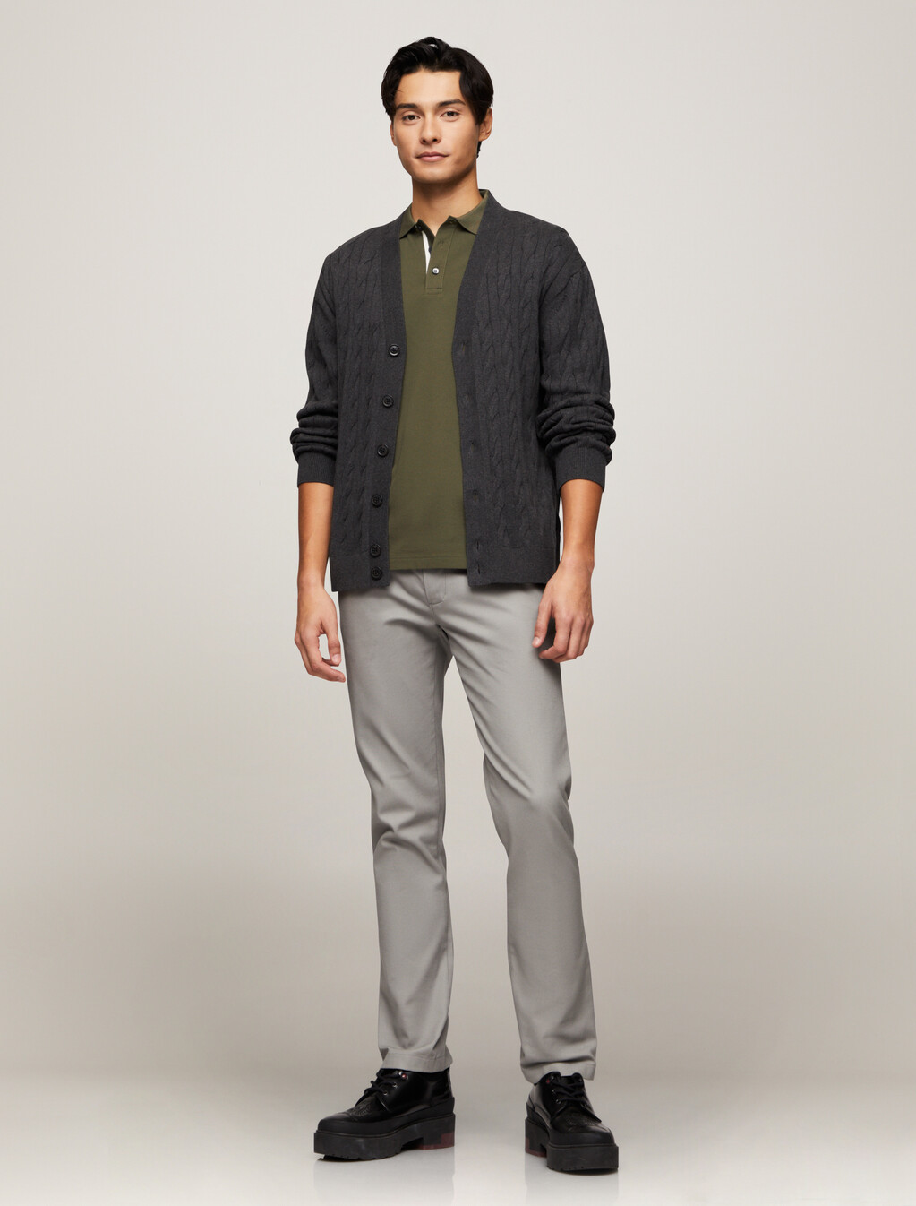 Mercerized Cotton Tipped Polo, Army Green, hi-res