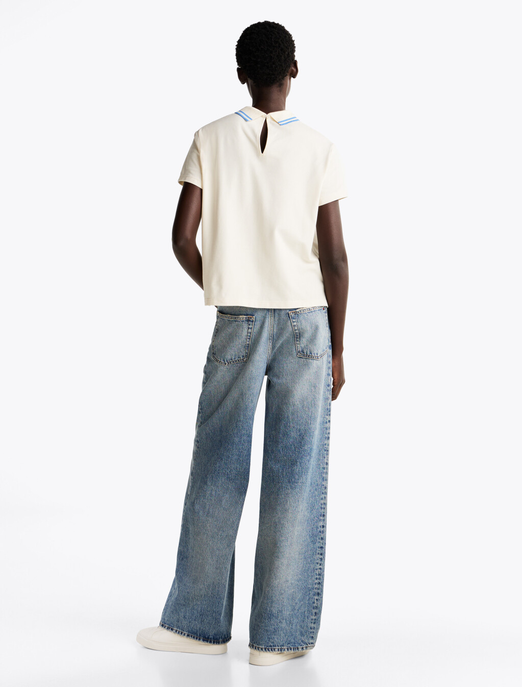 Regular Fit Back Keyhole Polo Top, Calico, hi-res