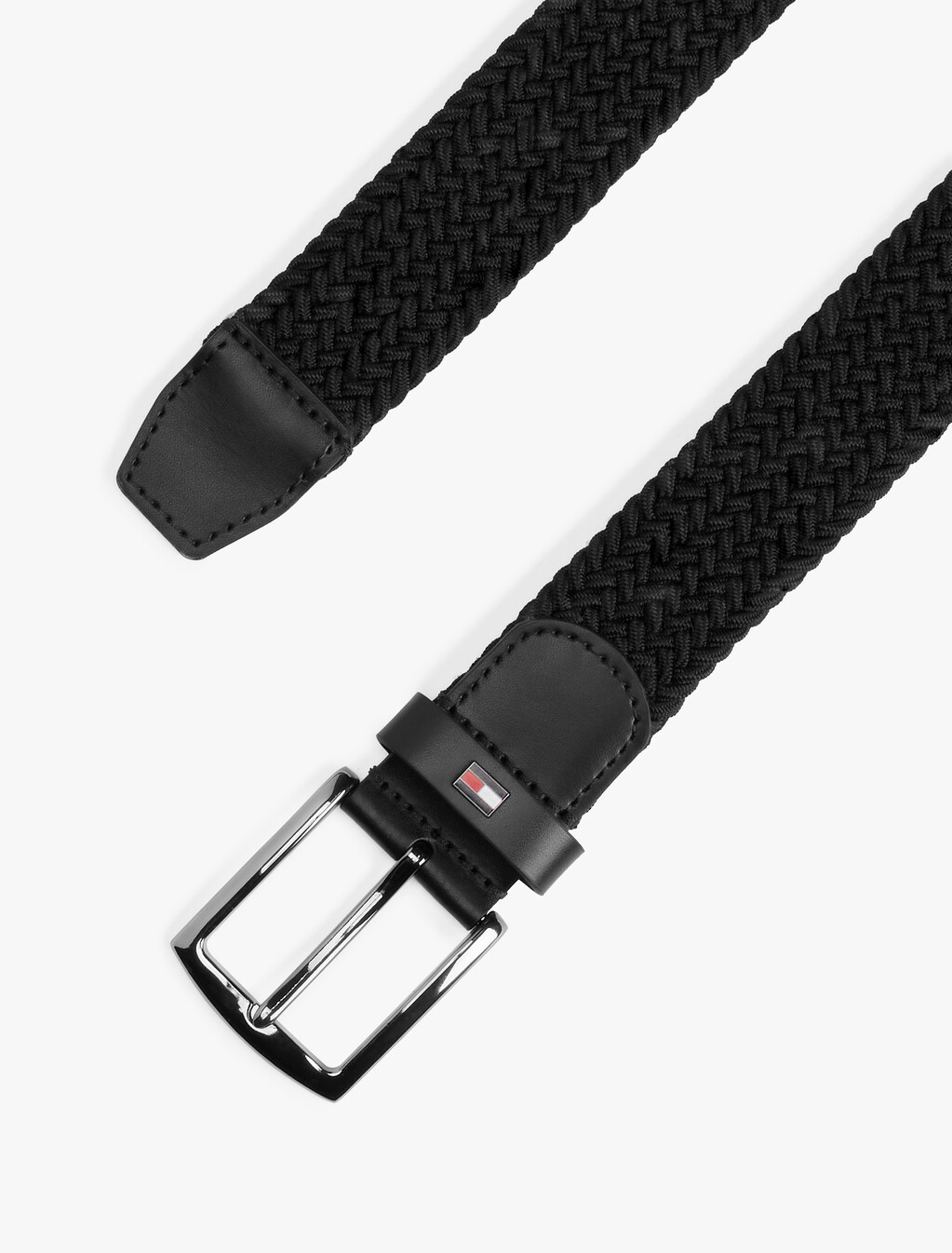 Denton Diamond Motif Elastic Belt, Black, hi-res