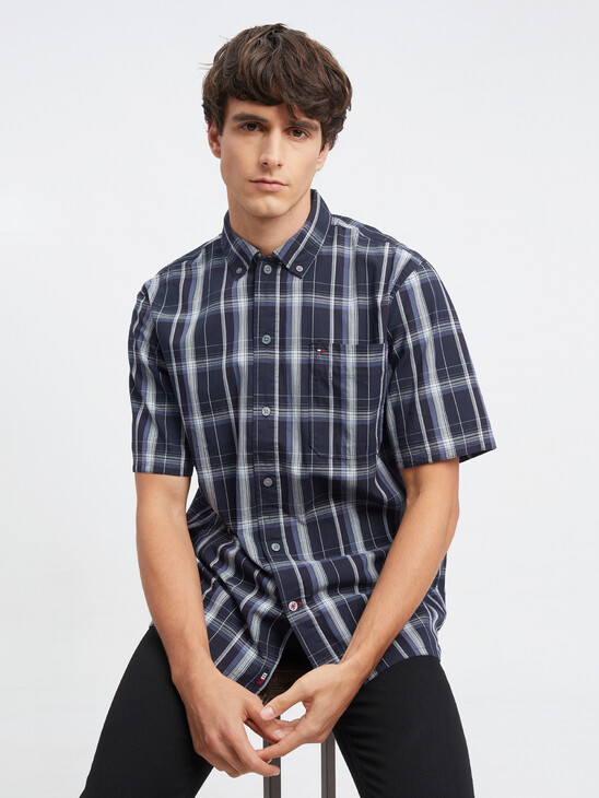 TATTER CHECK CASUAL FIT SHIRT