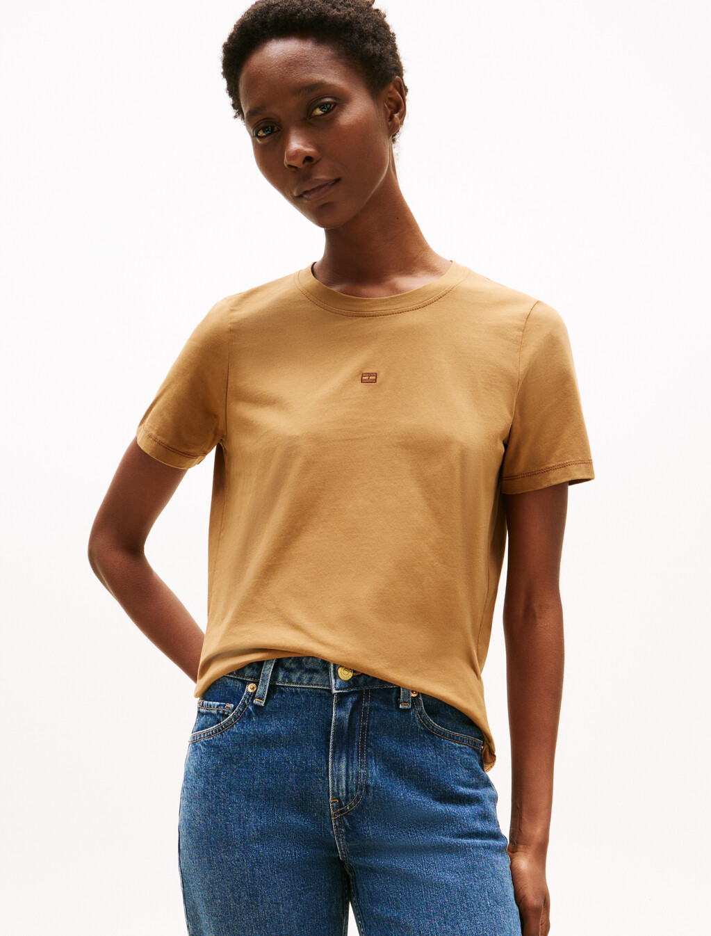 Tonal Flag Crewneck T-Shirt, Hickory, hi-res