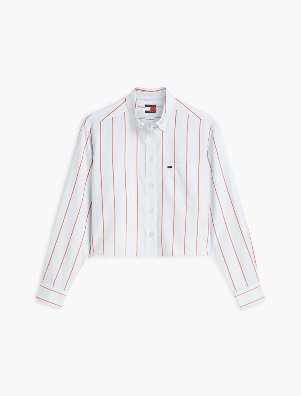Relaxed Fit Twill Cropped Shirt, Kingly Blue / Multi Stripe, hi-res
