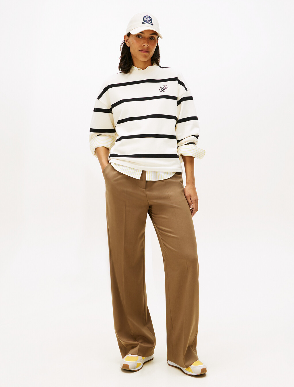 Logo Embroidery Terry Crew Neck Sweatshirt, Calico/ Black Stp, hi-res