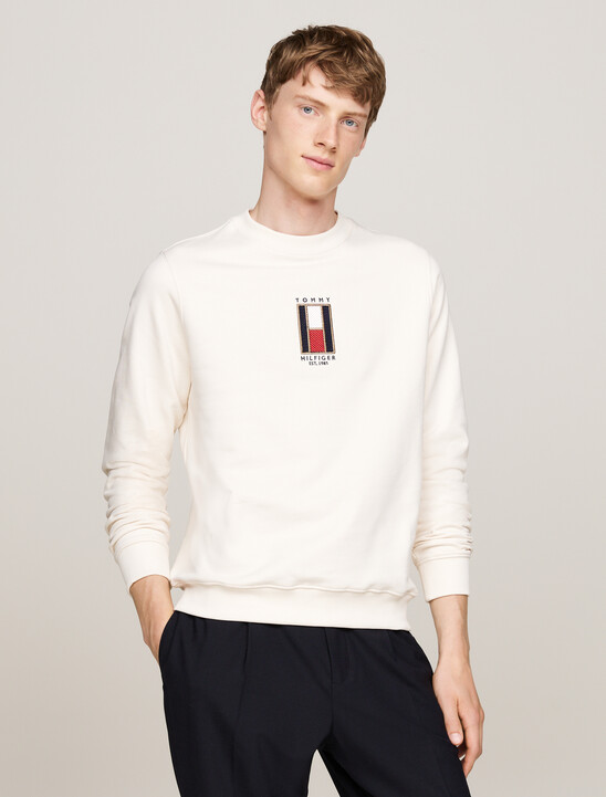 Vertical Flag Embroidery Sweatshirt