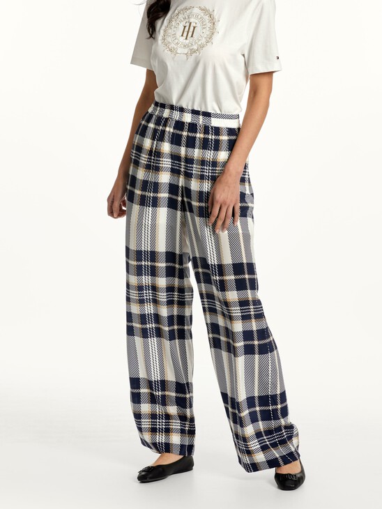 TOMMY ICONS RELAXED SILK TARTAN TROUSERS