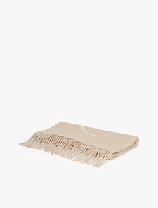 Pure Wool Logo Scarf, Sandalwood, hi-res