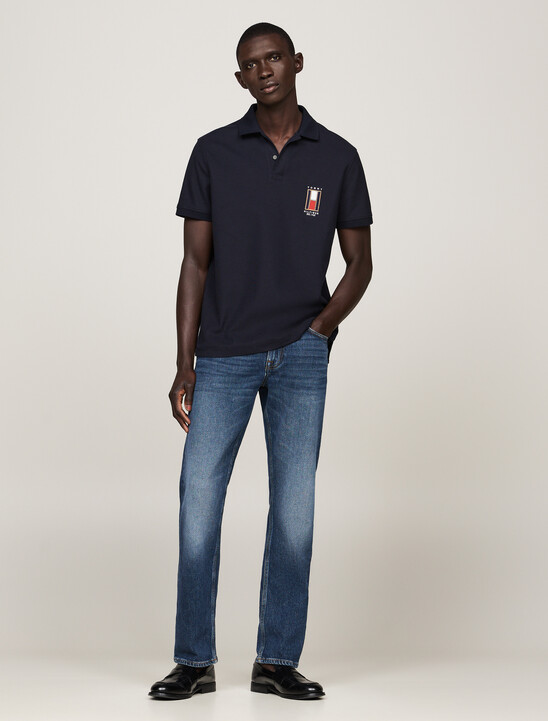 Regular Vertical Flag Polo Shirt, Desert Sky Regular Vertical Flag Polo Shirt