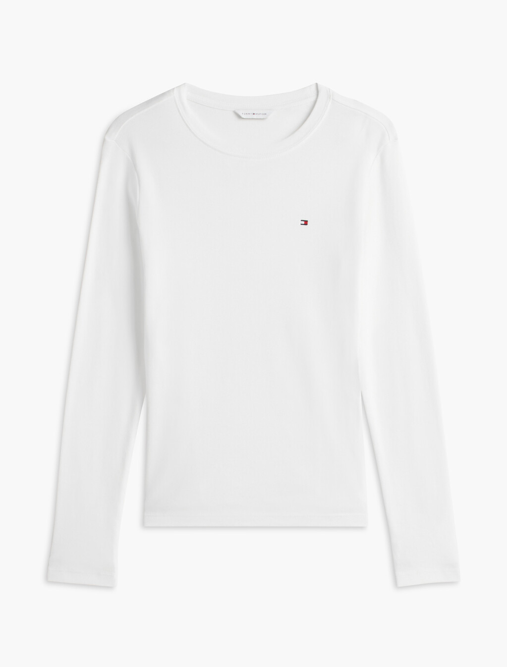 Slim Crew Neck Long Sleeve T-Shirt, Ecru, hi-res