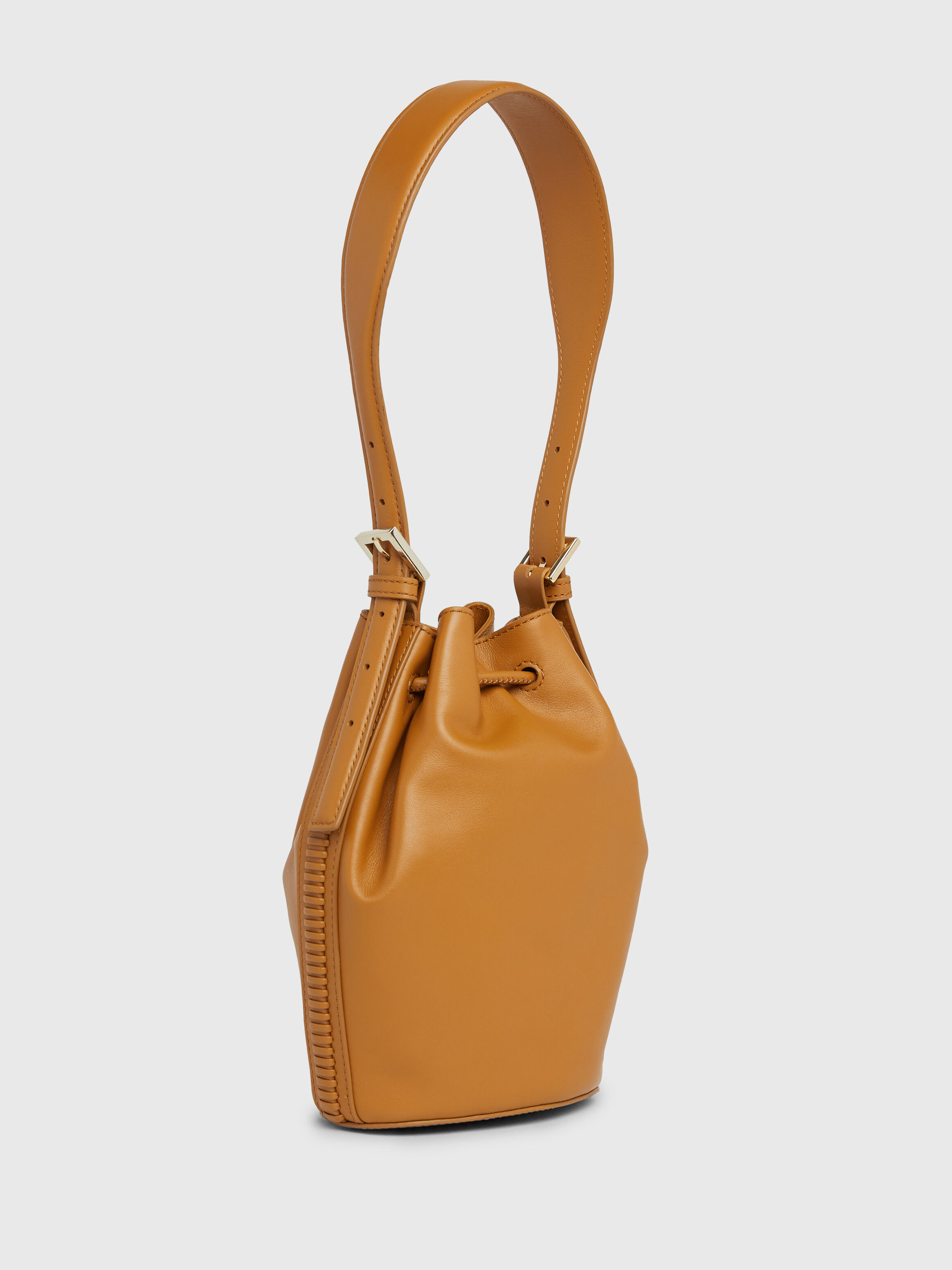 Leather Crest Drawstring Bucket Bag Tommy Hilfiger Malaysia