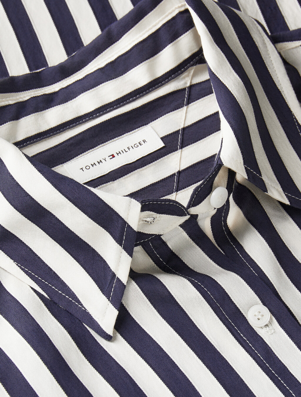 Regular Fit Stripe Shirt, Banker Stp Dark Blue Ecru, hi-res