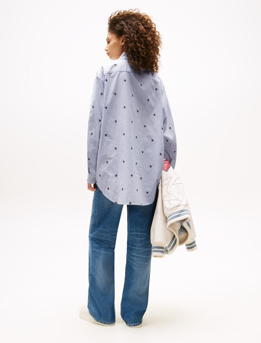 Tommy Girl Oversized Ithaca Stripe Star Embroidery Shirt, Ithaca, hi-res