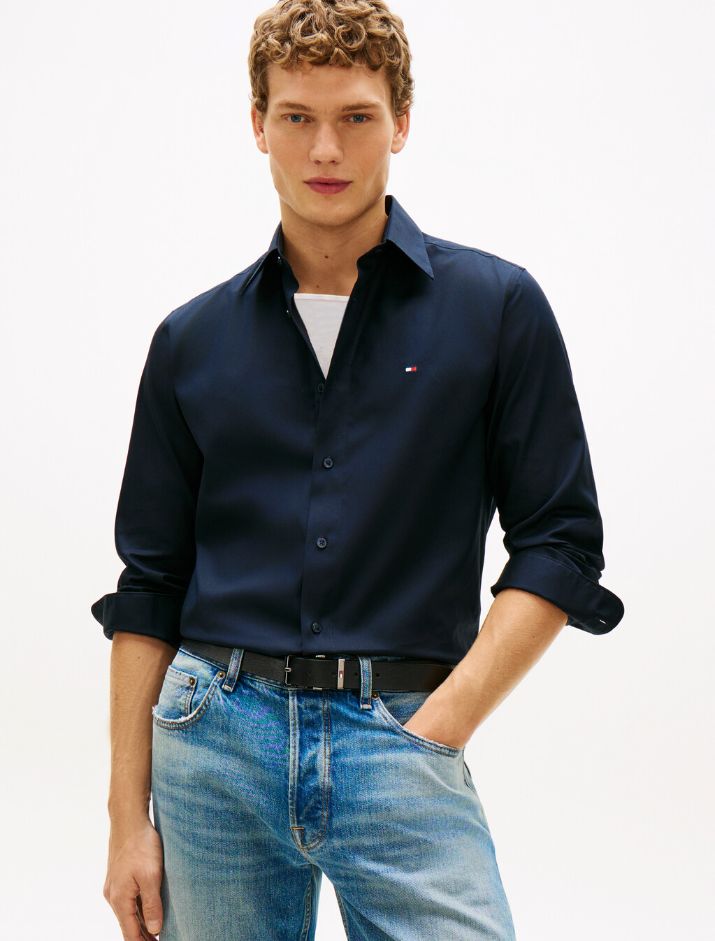 Non Iron Long Sleeve Shirt, Desert Sky, hi-res