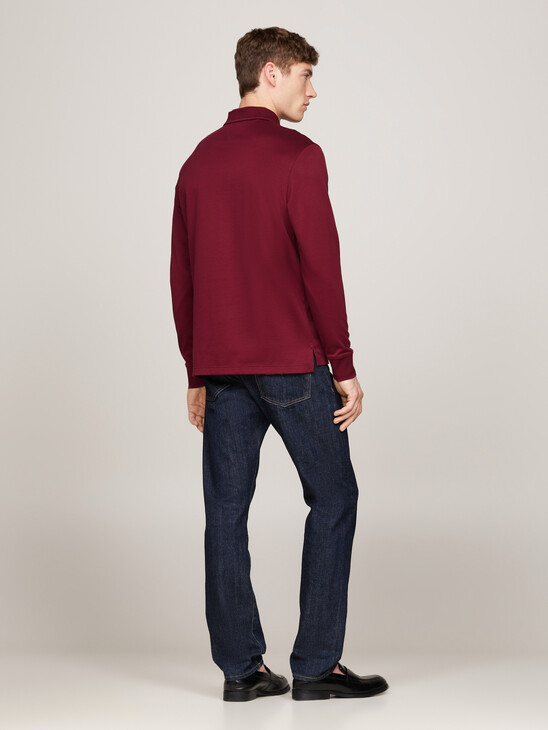 Jacquard Long Sleeve Polo Shirt