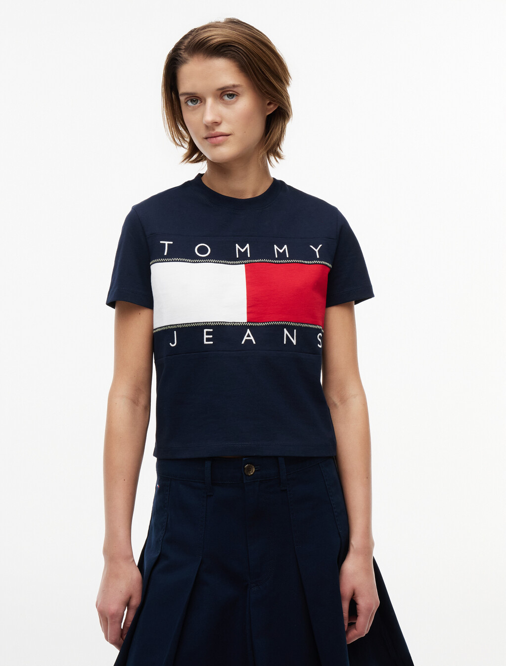 Tommy Flag T-Shirt, Dark Night Navy, hi-res